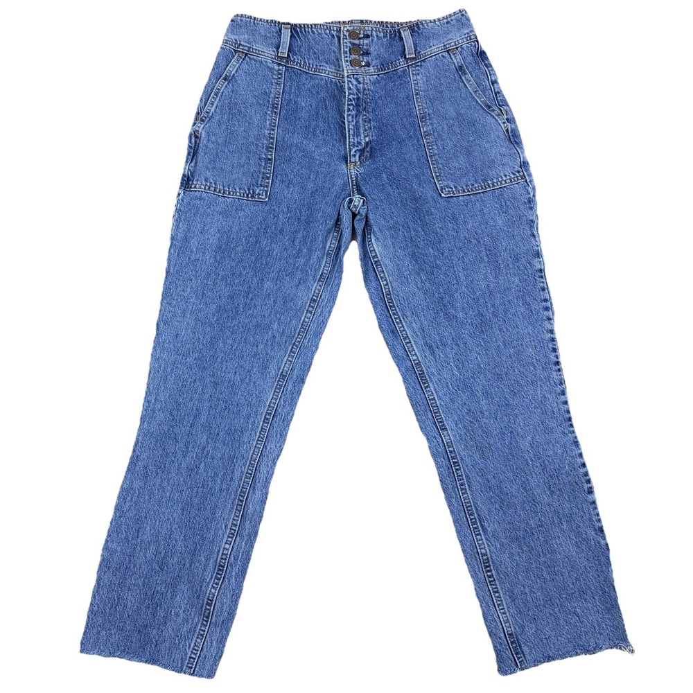 Abercrombie &Fitch Womens Mom Jean High Rise Denim Jeans Utility Pocket Size 29